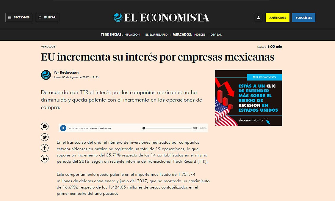 EU incrementa su inters por empresas mexicanas Avatar de Redaccin Por Redaccin